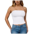 thumbnail image 2 of Weiqiqre Spring+Tops+for+Women Strapless Crop Tops Basic Backless Sleeveless Bandeau Going Out Cute 2025 Summer Clothes, 2 of 5