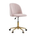 thumbnail image 4 of Linon Alyssa Chaise de Bureau Sans Accoudoirs Rembourrée et Réglable, Pattes Dorées, Rose Blush, 4 of 15