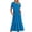 Light Blue, variant on FcBaudy Short Sleeve Round-Neck Mid-Calf Dress,Summer Dresses for Women Women's Summer Casual Short Sleeve Crewneck Dress Casual Flowy Tiered Maxi Beach Dress With Pockets lady imitate cotton dress