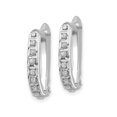 thumbnail image 3 of Boucles d'Oreilles Créoles Petites en Diamant d'Accent en Or Blanc 14 K, 3 of 4
