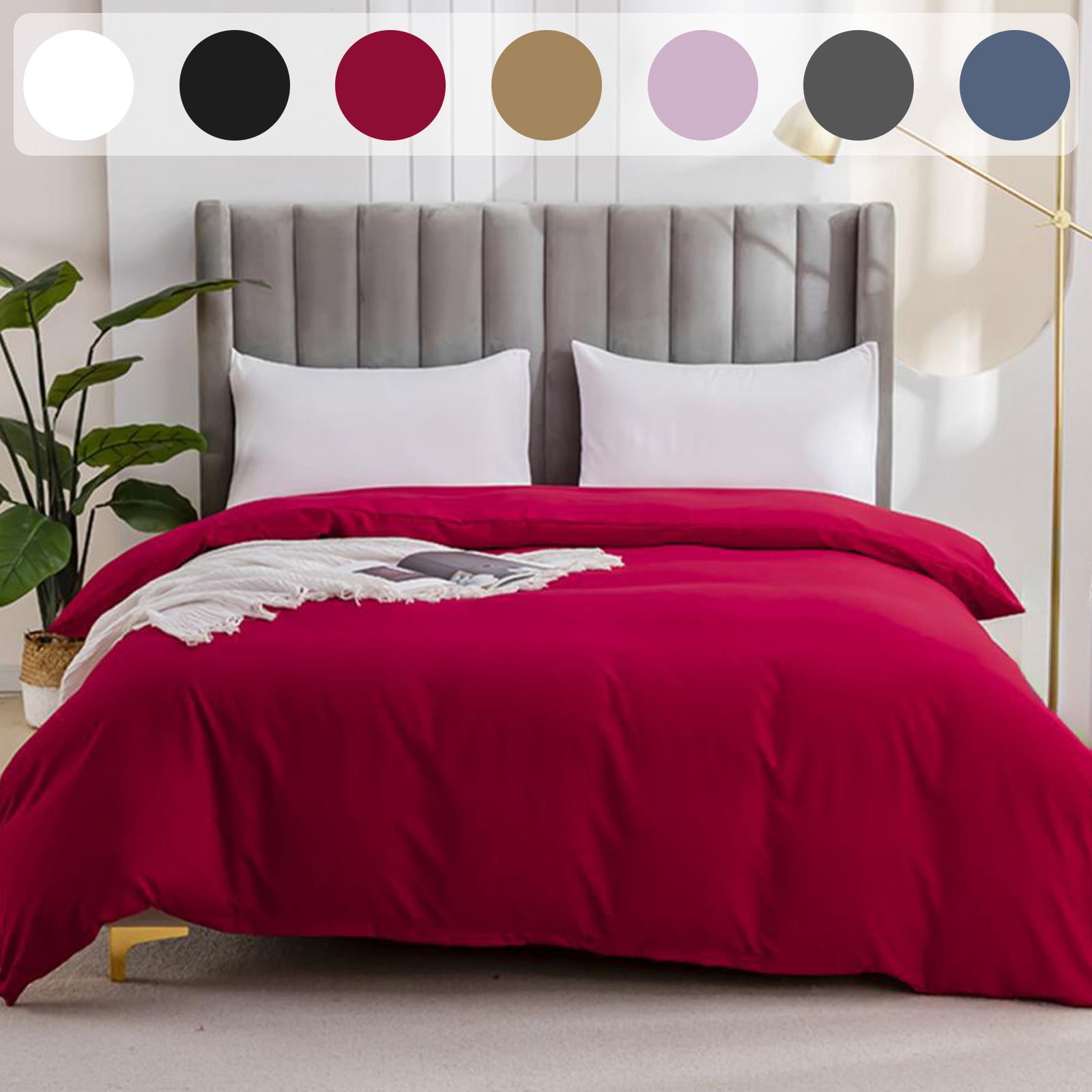 YYV Student Bedding Dormitory Duvet Cover Washed Cotton Single Color 173 x 229 cm Lightweight Breathable Comfortable Bedding For Dorm Home Student Bedroom Linen Set