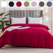 Sentmoon Comforter Cover Bedding Set Washed Solid Color Core Soft Comforter Style Dorm Bed Set Breathable Lightweight Cozy Fabric Fresh Tone Set for Apartment Guest Room and Easy Refresh