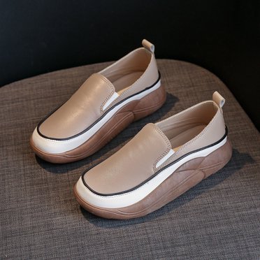 LSLJS Chaussures à Plateforme pour Femmes à Bout Rond Épais, Chaussures Décontractées Confortables, Chaussures Plates