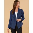thumbnail image 2 of INSPIRE CHIC Veste en Faux Suède pour Femme, Ouverte à l'Avant, à Revers, Drapée, Cardigan d'Extérieur, 2 of 6