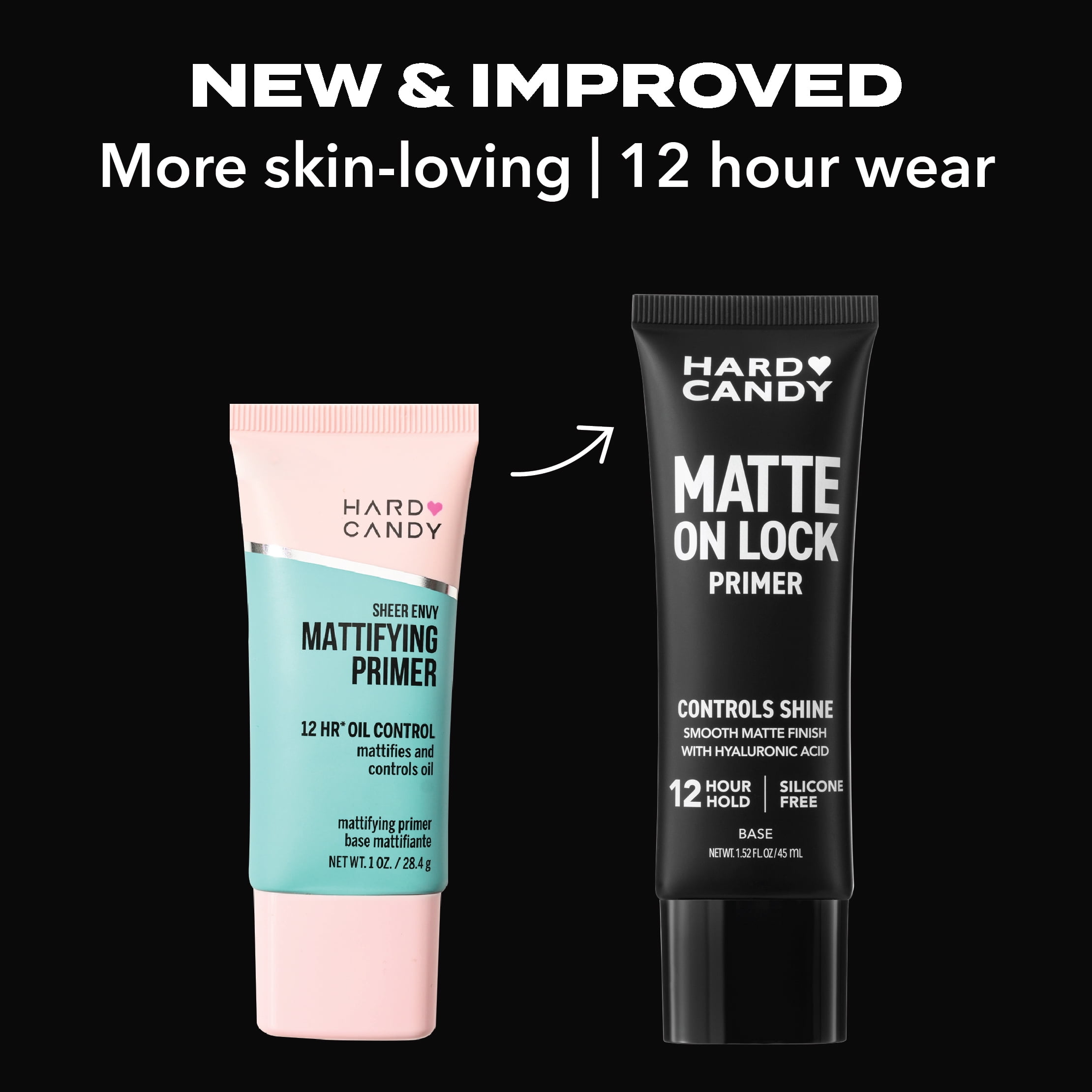 Hard Candy Matte On Lock Base de teint anti-brillance à base d'eau, contrôle du sébum, argile de kaolin, tenue 12 h
