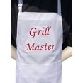 thumbnail image 2 of CHEFSKIN Beautiful Grill Master Chef Apron Professional Gift (White Apron, RED Embroidery), 2 of 4
