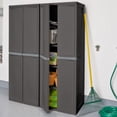 thumbnail image 3 of Sterilite Armoire de Rangement à 4 Tablettes, Portes Verrouillables avec Tablettes Ajustables, Gris, Lot de 2, 3 of 9