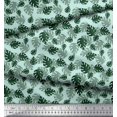 thumbnail image 2 of Soimoi Green Rayon Fabric Monstera Leaves Print Sewing Fabric Yard 42 Inch Wide, 2 of 3