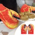 thumbnail image 2 of Gants de Four une Paire de Gants en Coton Pur Gants de Four Micro-Ondes Anti-Brûlure Isolation de Cuisson, Gants de Four de Cuisine Rouges, 2 of 9