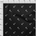 thumbnail image 3 of oneOone Coton Cambric Tissu Noir Ancre Nautique Tissu pour Robe Tissu Imprimé Tissu au Mètre 42 Pouces de Large, 3 of 4