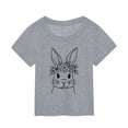 thumbnail image 1 of MIASHUI T-Shirt à Manches Courtes pour Tout-Petits, Imprimé Lapin de Pâques, Gris, 7-8 Ans, 1 of 3