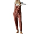 thumbnail image 1 of B91xZ Women's Bib Overall Spaghetti Strap Loose Overalls with Pocket One Piece Rompers,Red XL, 1 of 5