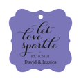 thumbnail image 1 of Darling Souvenir Custom Let Love Sparkle Wedding Hang Tags Personalized Fancy Frame Paper Tags -Lavender-100 Tags, 1 of 1