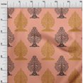 thumbnail image 2 of oneOone Polyester Lycra Peach Fabric Floral & Flying Swan Block Sewing Craft Projects Fabric Prints By Yard 56 Inch Wide, 2 of 4
