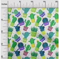 thumbnail image 2 of oneOone Velvet Green Fabric Cactus Craft Projects Decor Fabric Printed By The Yard 58 Inch Wide, 2 of 5
