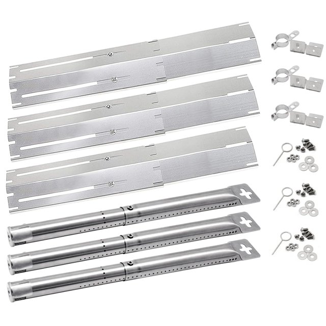 Criditpid Universal Barbecue Replacement Parts for Master Chef, Broil King, Dyna-Glo, Charbroil, Stainless Steel 11.75" to 21" Adjustable Heat Plate Shields & 12" to 17.