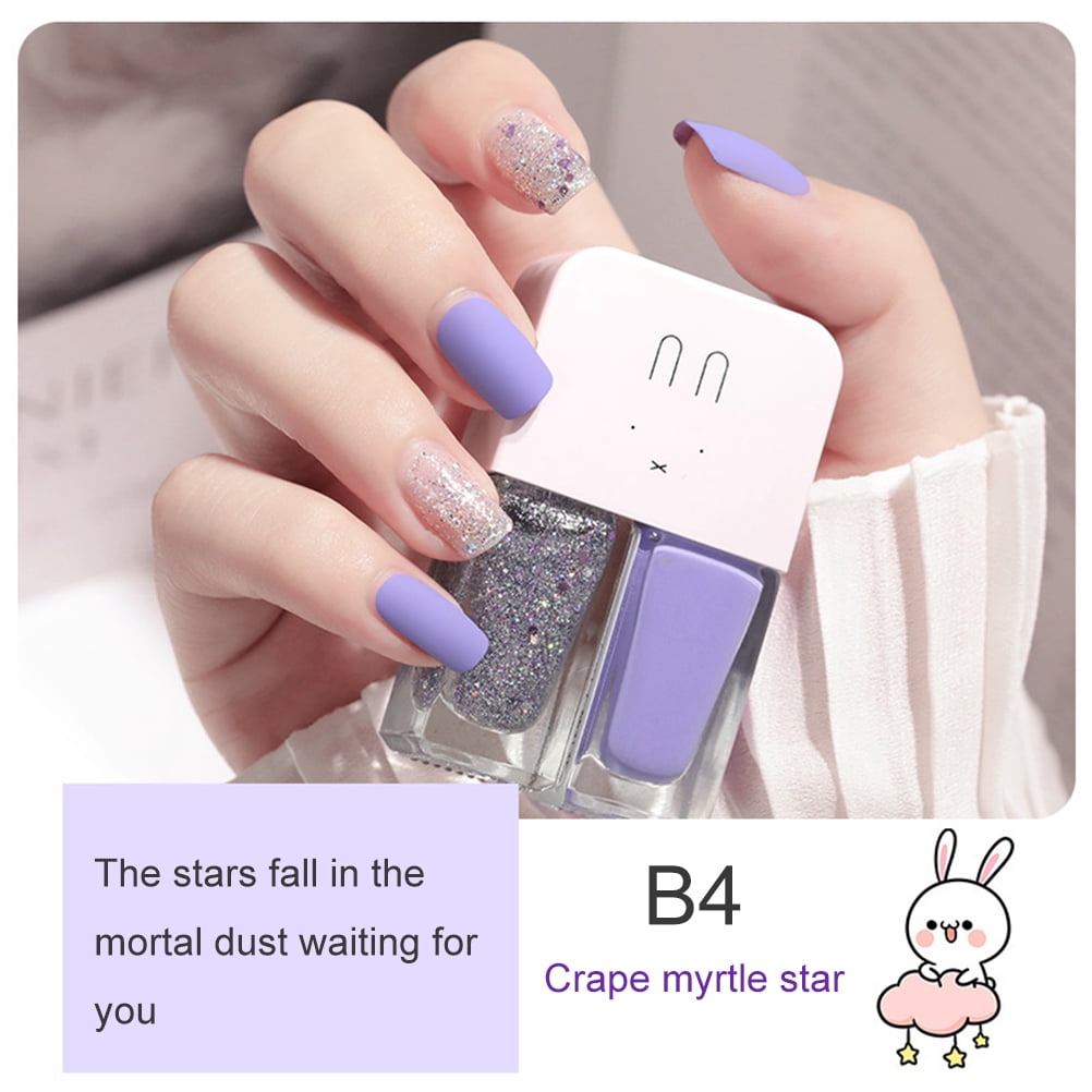2 Colors Nail Polish Non-Toxic Quick Drying Nail Polish Glossy Longwear Nail Polish