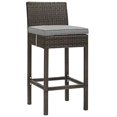 thumbnail image 1 of Modway Tabouret de Bar en Rotin et Aluminium de 30 Po avec Conduit en Brun/gris, 1 of 3