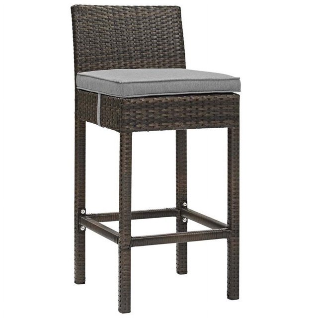 Modway Tabouret de Bar en Rotin et Aluminium de 30 Po avec Conduit en Brun/gris