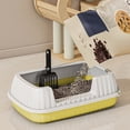 thumbnail image 4 of Antqov Semi Enclosed High Bar Litter Box With Splashs Proof Designs Provides Ample Space For Cats Includes Shovel For Kittens, 4 of 5