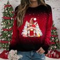 thumbnail image 1 of EGNMCR Noël Sweatshirt Blouse à Col Rond pour Femmes Mode Décontractée Manches Longues Imprimé de Noël Sweatshirt, 1 of 5