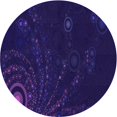 thumbnail image 1 of Ahgly Company Tapis Rond Lavable en Machine Intérieur Transitionnel Violet Améthyste Violet, 7 Pieds Rond, 1 of 7