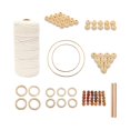 thumbnail image 1 of yuksok 3mm Macrame Cord Natural Macrame Rope Macrame Wall Hanging Kit with Wood Beads, 85 Pieces, 1 of 9