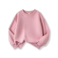 thumbnail image 2 of PMVFHDE Clearance Girls Long Sleeve Sweatshirt Casual Crew Neck Ribbed Tops Loose Fit Pullover,Pink,12-13 Years, 2 of 3