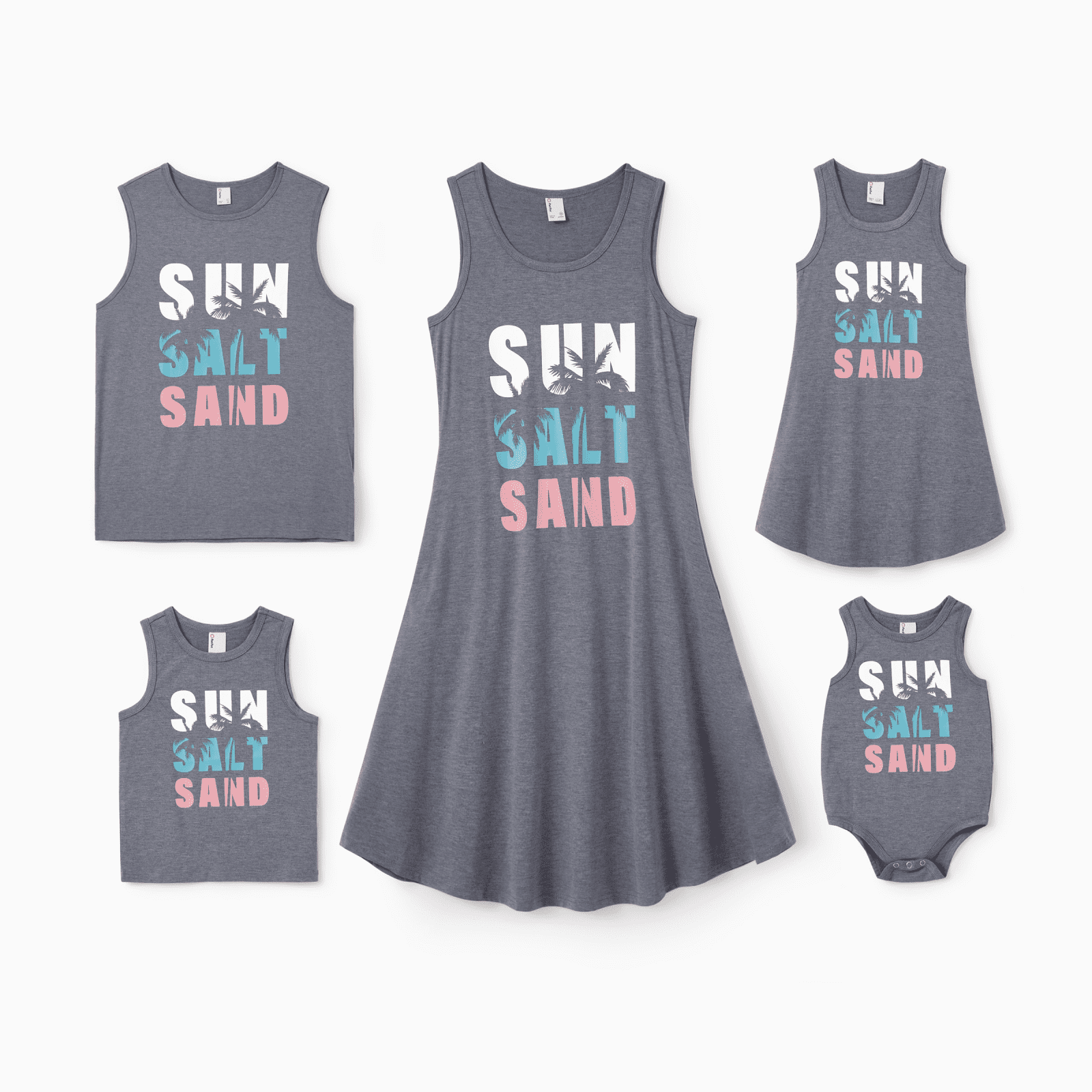 PatPat Family Matching Letter Print Sleeveless Tank Top or Tank Dress Set