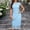 Blue, variant on Elvqul Summer Dresses for Women Zippered Midi Dress Crew Neck Blue Plain Lace Womens A-Line Dress Vacation