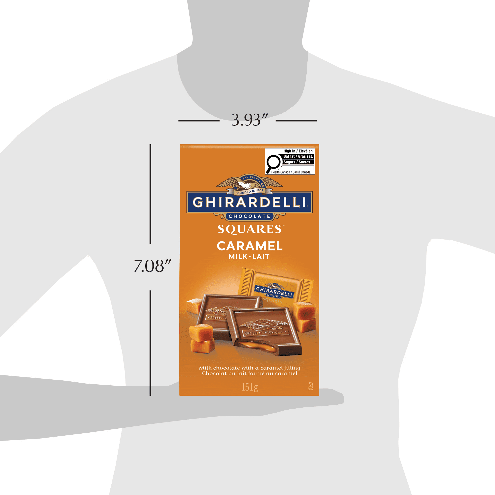 Carrés de chocolat au lait au caramel de GHIRARDELLI – Sachet (151 g)