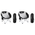 thumbnail image 1 of KingCamp Folding Saucer Lounge Chair with Cup Holder Storage, Black/Medium Gray, 1 of 11