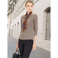 thumbnail image 3 of INSPIRE CHIC Blouse à Col Bateau à Manches 3/4 à Motif Pied-de-Poule pour Femmes pour le Travail, 3 of 3