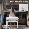 thumbnail image 4 of HOMCOM Height Adjustable Piano Bench with PU Leather Padded, 4 of 9