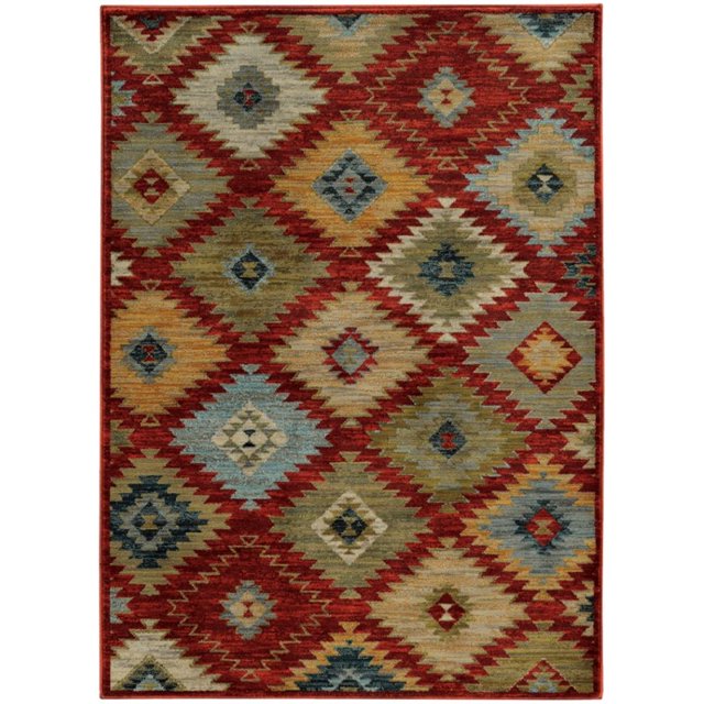 Oriental Weavers Sedona 7'10" x 10'10" Machine Woven Rug in Red