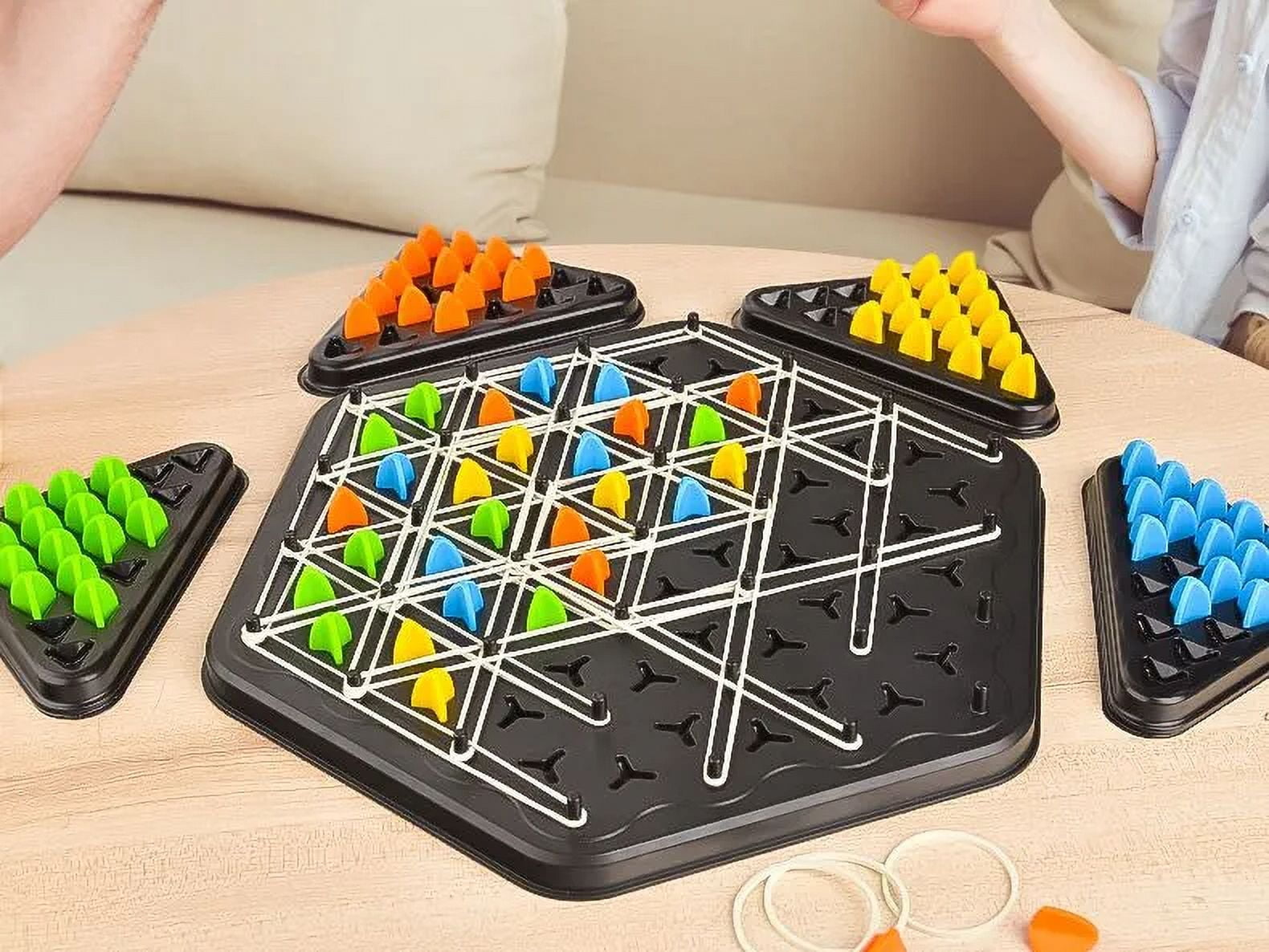 Triangular Chain Chess Board Game – Engaging Strategy Puzzle for Family Fun, Perfect for Game Nights, Camping, and Gatherings - 2-4 Players Ages 3+