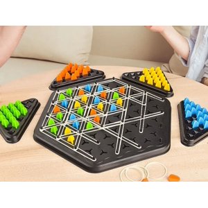 Jeu de plateau d'échecs en chaîne triangulaire – Puzzle stratégique pour le plaisir familial, parfait pour les soirées de jeux, le camping et les rassemblements - 2-4 âges des joueurs 3+