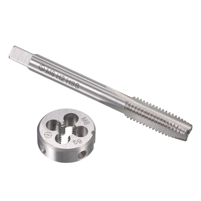 Unique Bargains Metric Tap and Die Set Machine Thread Screw Tap with Round Die M8 x 1.25mm
