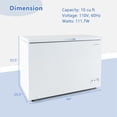 thumbnail image 3 of Costway 10 Cu. Ft. Chest Compact Freezer with 7-Level Temperature, Removable Basket White, 3 of 10
