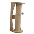 thumbnail image 3 of Cats Scratch Post with Interactive Ball Toy Vertical Scratcher Cat Climbing Pole Khaki Beige 63x25cm, 3 of 9