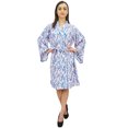thumbnail image 4 of Bimba Kimono Imprimé Feuille pour Femmes Robe Manches Longues en Coton Popeline - 22, 4 of 6