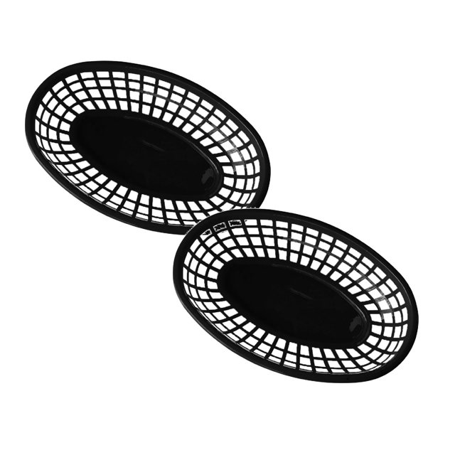 Oleegame 2PC Kitchen Plastic Vegetable Washing Basket Double Layer Fruit Plate Vegetable Basket Multifunctional Storage Basket Black