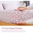 thumbnail image 3 of King Size Bed Sheets Piece Floral Pattern Sheets King Deep Pocket Sheet Grey Lotus, 3 of 7