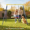 thumbnail image 2 of Gymax Grand Support de Balançoire à Cadre en A, Hauteur 73 Pieds', Cadre de Balançoire en Métal Robuste avec 4 Piquets de Sol pour Enfants et Adultes, 2 of 10