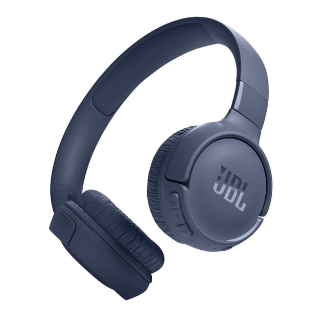 JBL Tune 520BT Écouteurs Supra-Auriculaires Sans Fil Bluetooth 5.3 Bleu Foncé avec Coussinets d'Oreille Rembourrés, Serre-Tête Ajustable, logo JBL sur l'Oreillette, Commandes par Boutons pour le volume et les Appels, et Conception Pliable Idéale pour les Voyages.