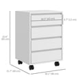 thumbnail image 3 of HOMCOM 4 Drawer File Cabinet, Filing Cabinet with Lockable Wheels, White, 3 of 10
