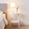 thumbnail image 1 of Birdeem Table d'Appoint Multifonction, Petite Table avec Tiroir, Table de Bout Moderne avec Tablette de Rangement, Table de Chevet Ronde pour Salon, Chambre, Bureau, 1 of 7