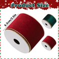 thumbnail image 2 of Velvet Wired Ribbon, Velvet Ribbons for Christmas Tree Garland, 2.5 Inch Velvet with Satin Christmas Ribbon for Gift Wrapping Christmas Tree Decoration Crafts Wreaths Supplies, 1 Roll, 10 Yards, 2 of 2