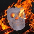 thumbnail image 4 of Ceramic Human Skull Campfire Log Reusable Fireproof Campfire Pit Skull Gas Log for Bonfire Fireplace Halloween Decor, 4 of 7