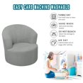 thumbnail image 4 of Housse Extensible pour Fauteuil Tonneau Pivotant, Housse Élastique pour Fauteuil Inclinable Moderne, Housse de Canapé de Club, Lavable à la Machine, Gris (1 Pcs), 4 of 7